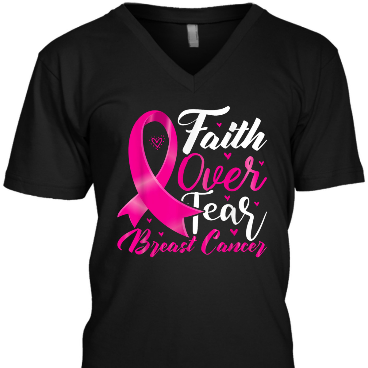 Faith Over Fear Breast Cancer Awareness Christian Faith T-Shirt Faith Over Fear Breast Cancer Awareness Christian Faith T-Shirt