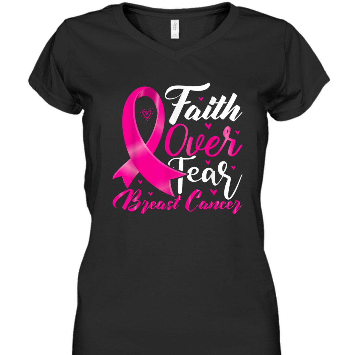 Faith Over Fear Breast Cancer Awareness Christian Faith T-Shirt Faith Over Fear Breast Cancer Awareness Christian Faith T-Shirt