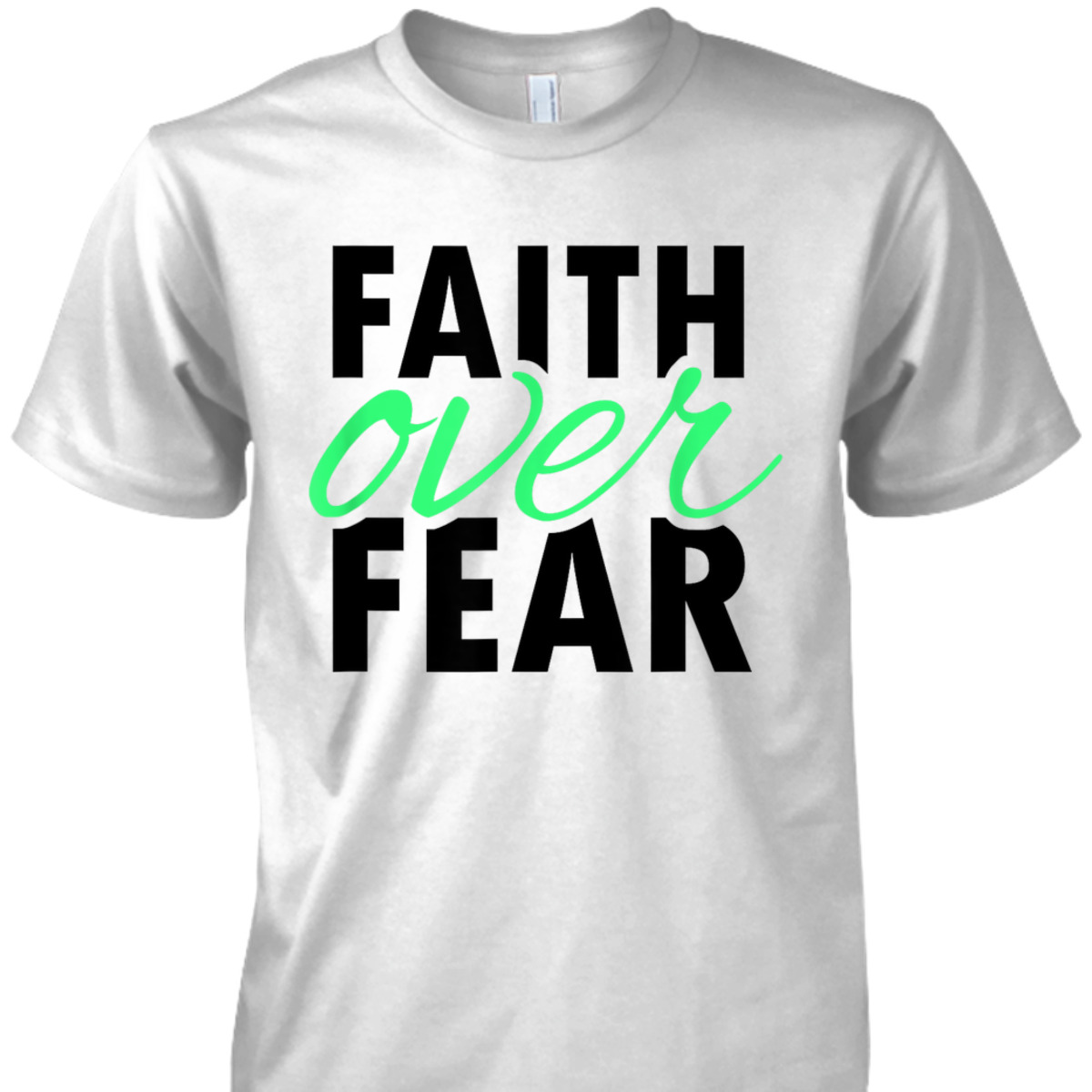 Vintage Faith Over Fear Christian Bible Verse Religious T-Shirt