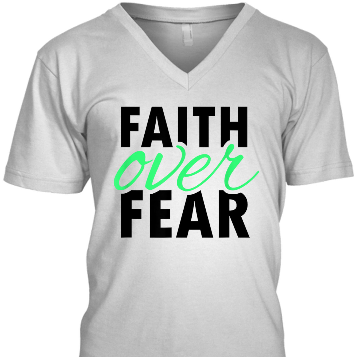 Vintage Faith Over Fear Christian Bible Verse Religious T-Shirt