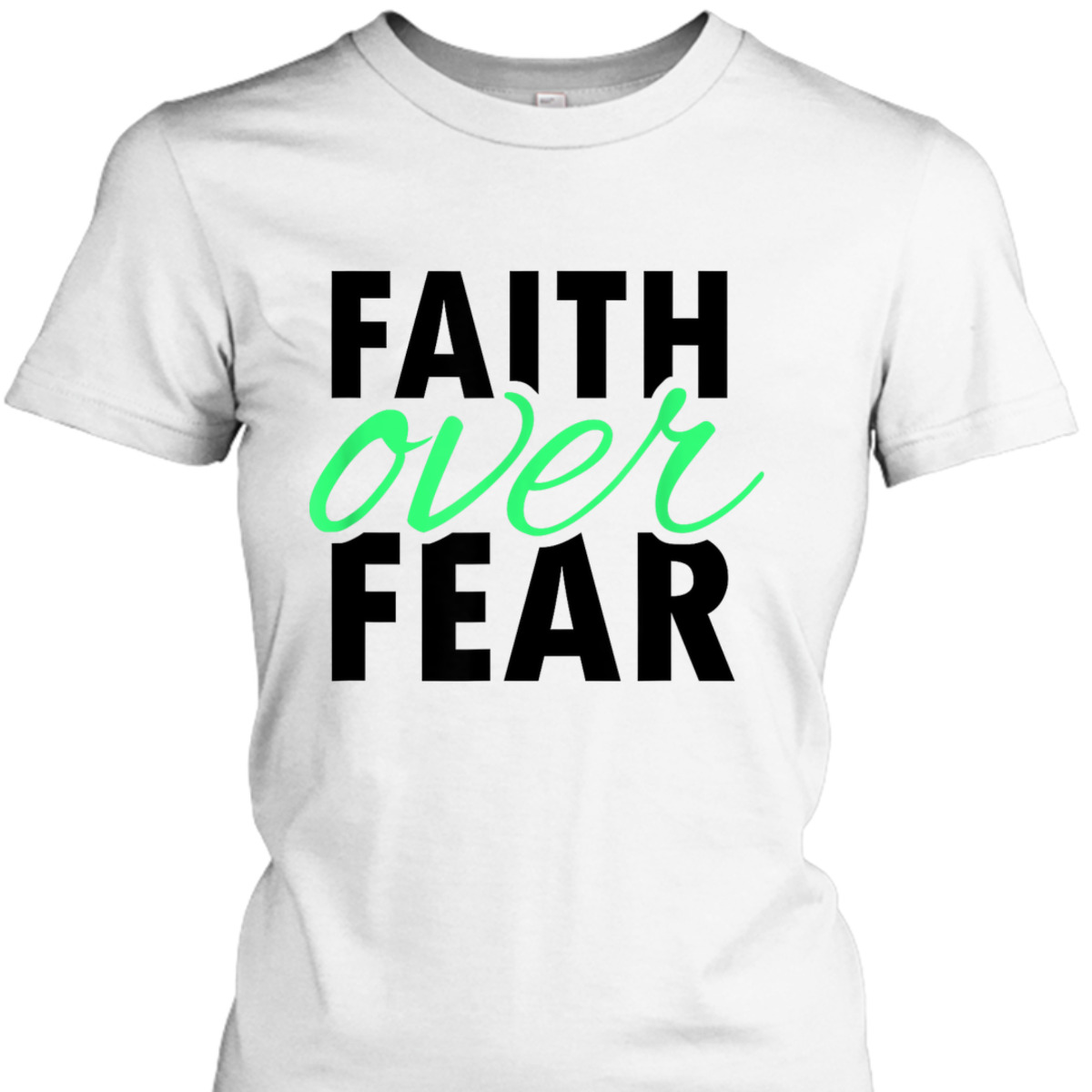 Vintage Faith Over Fear Christian Bible Verse Religious T-Shirt