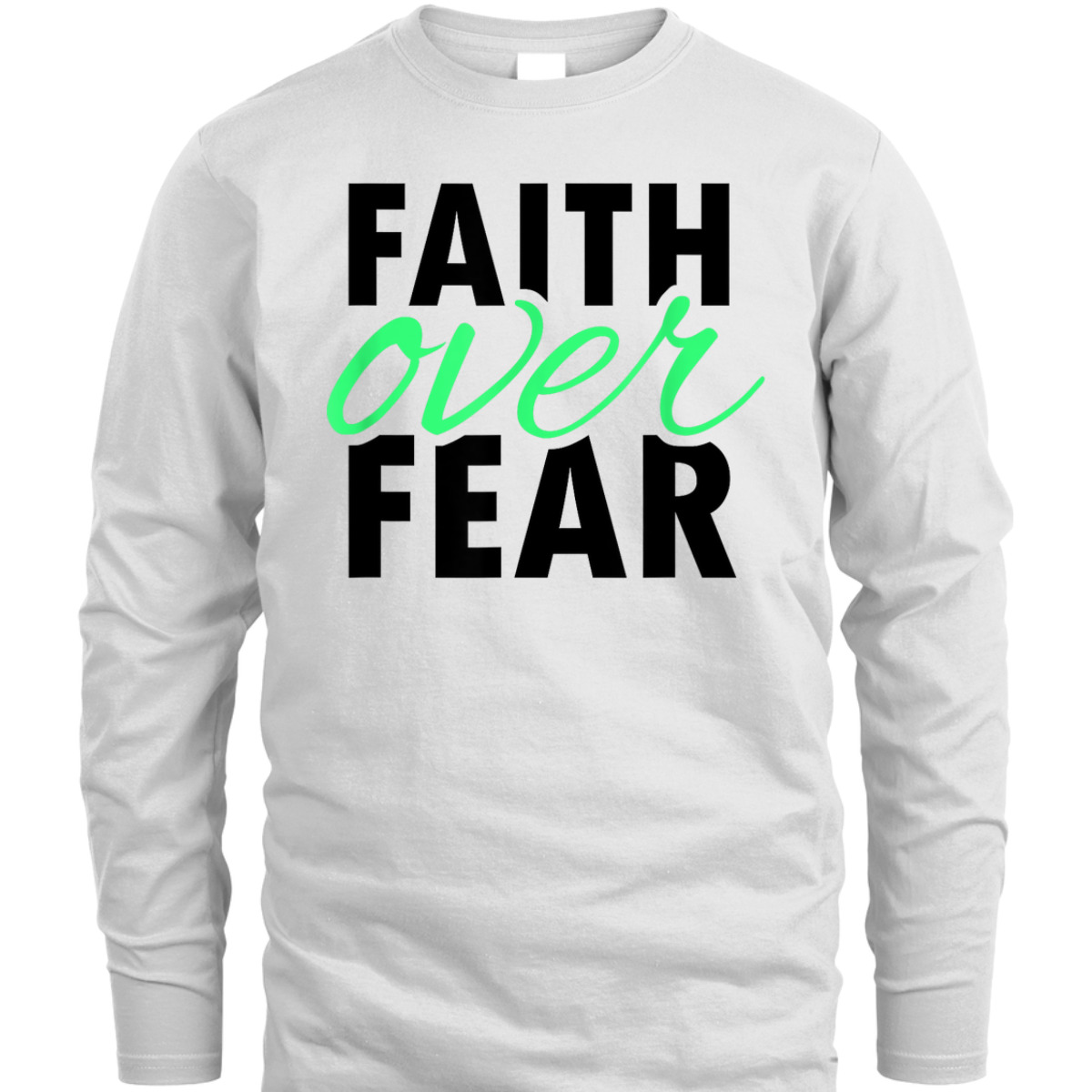 Vintage Faith Over Fear Christian Bible Verse Religious T-Shirt