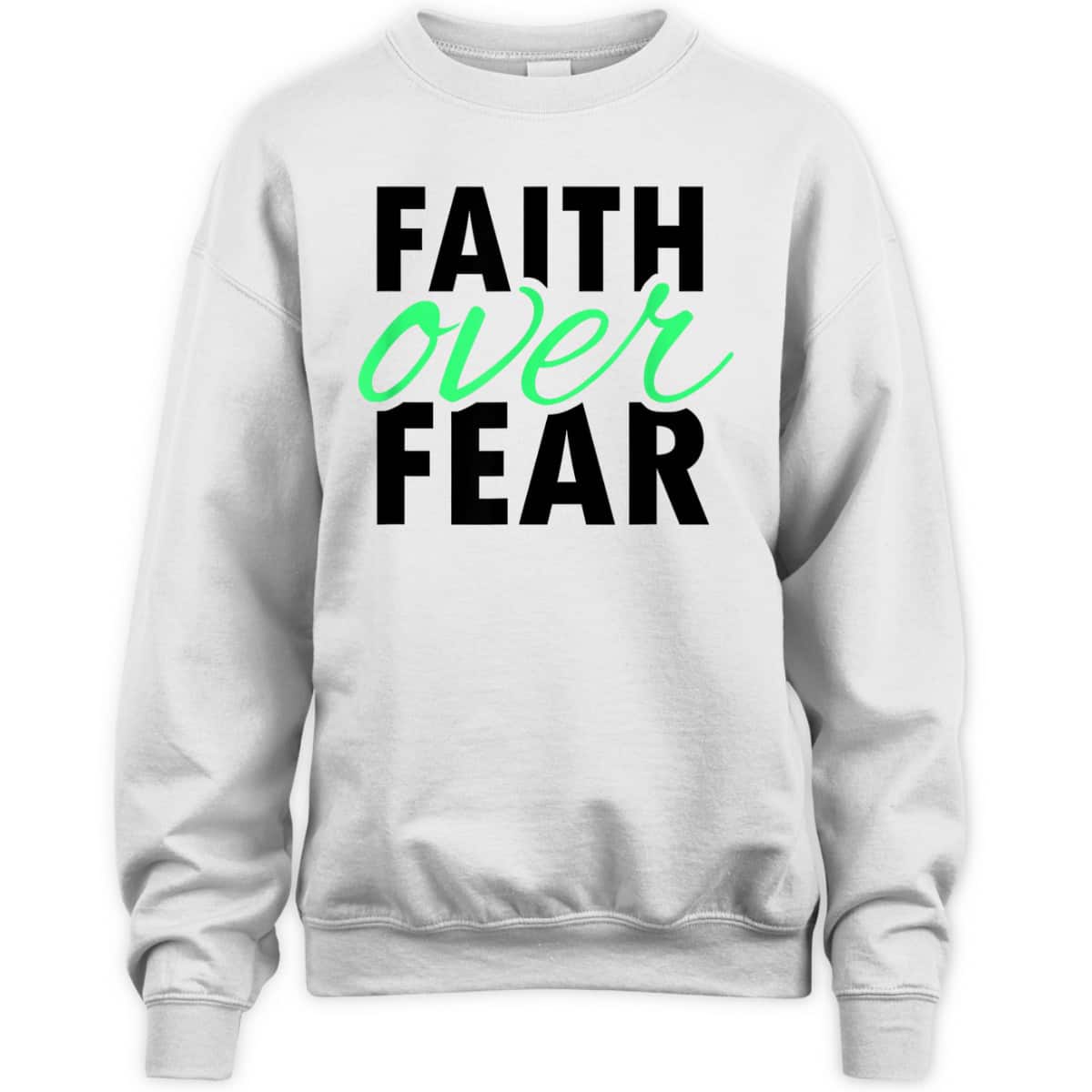 Vintage Faith Over Fear Christian Bible Verse Religious T-Shirt