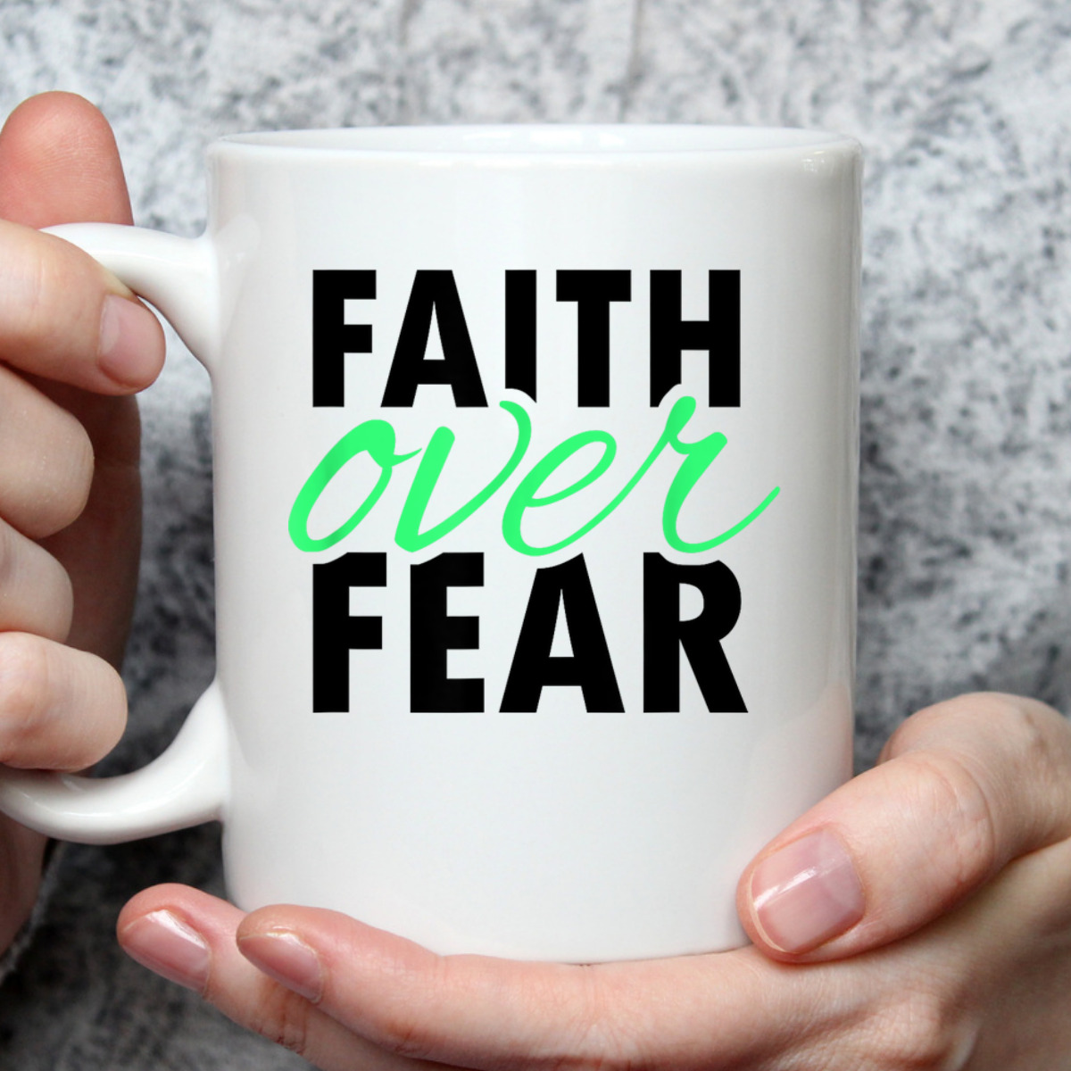 Vintage Faith Over Fear Christian Bible Verse Religious T-Shirt