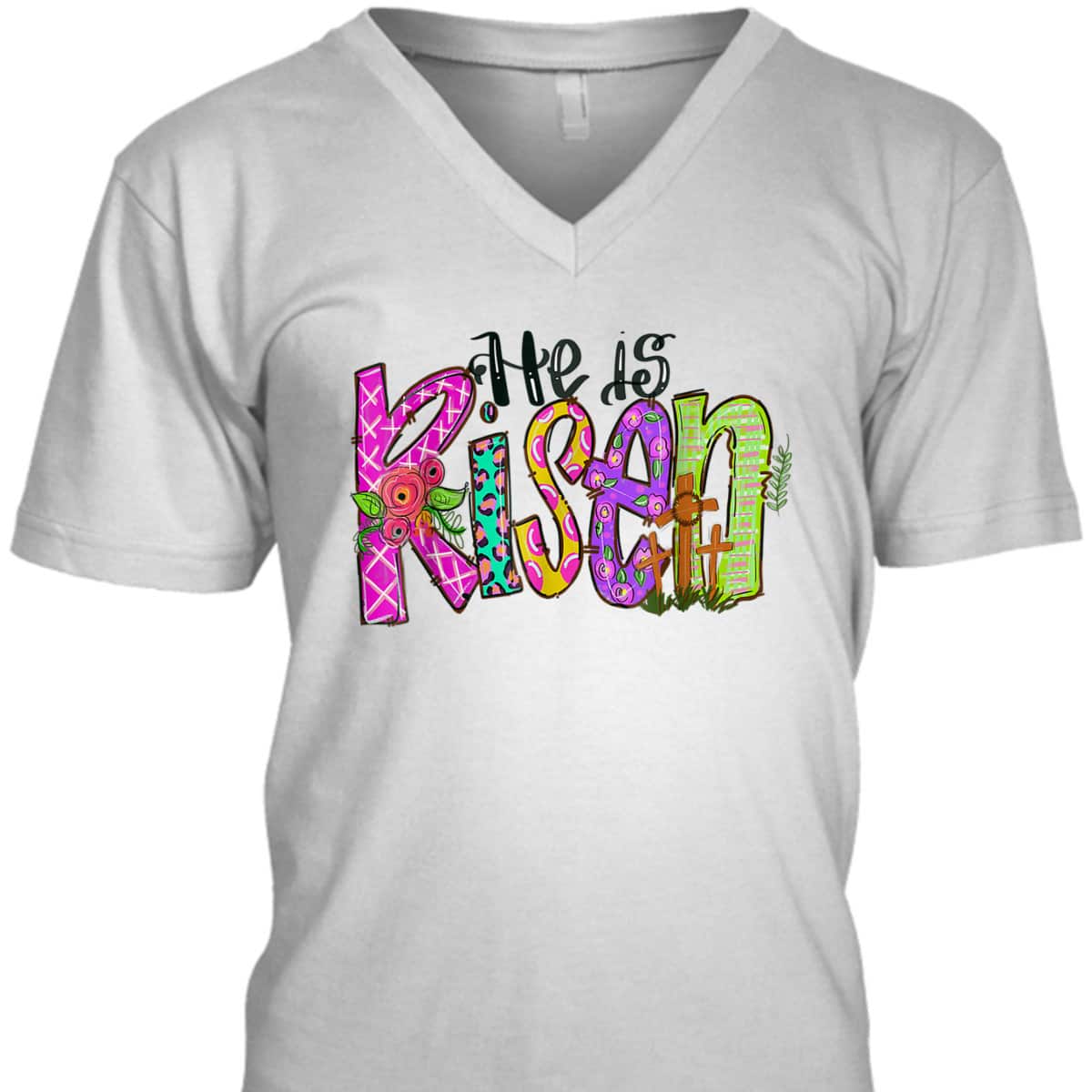 He Is Risen Christian Cross Happy Easter Day T-Shirt He Is Risen Christian Cross Happy Easter Day T-Shirt