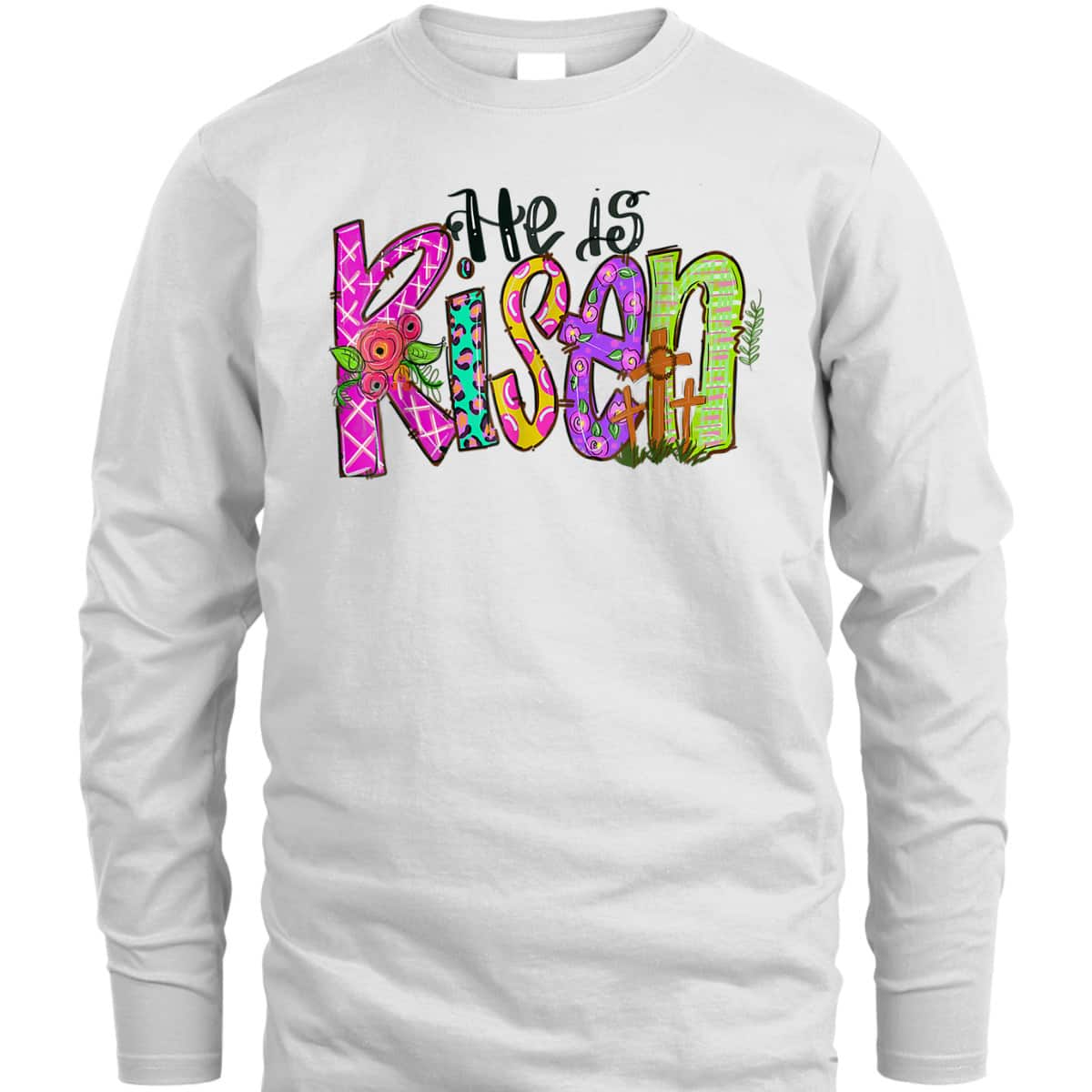 He Is Risen Christian Cross Happy Easter Day T-Shirt He Is Risen Christian Cross Happy Easter Day T-Shirt