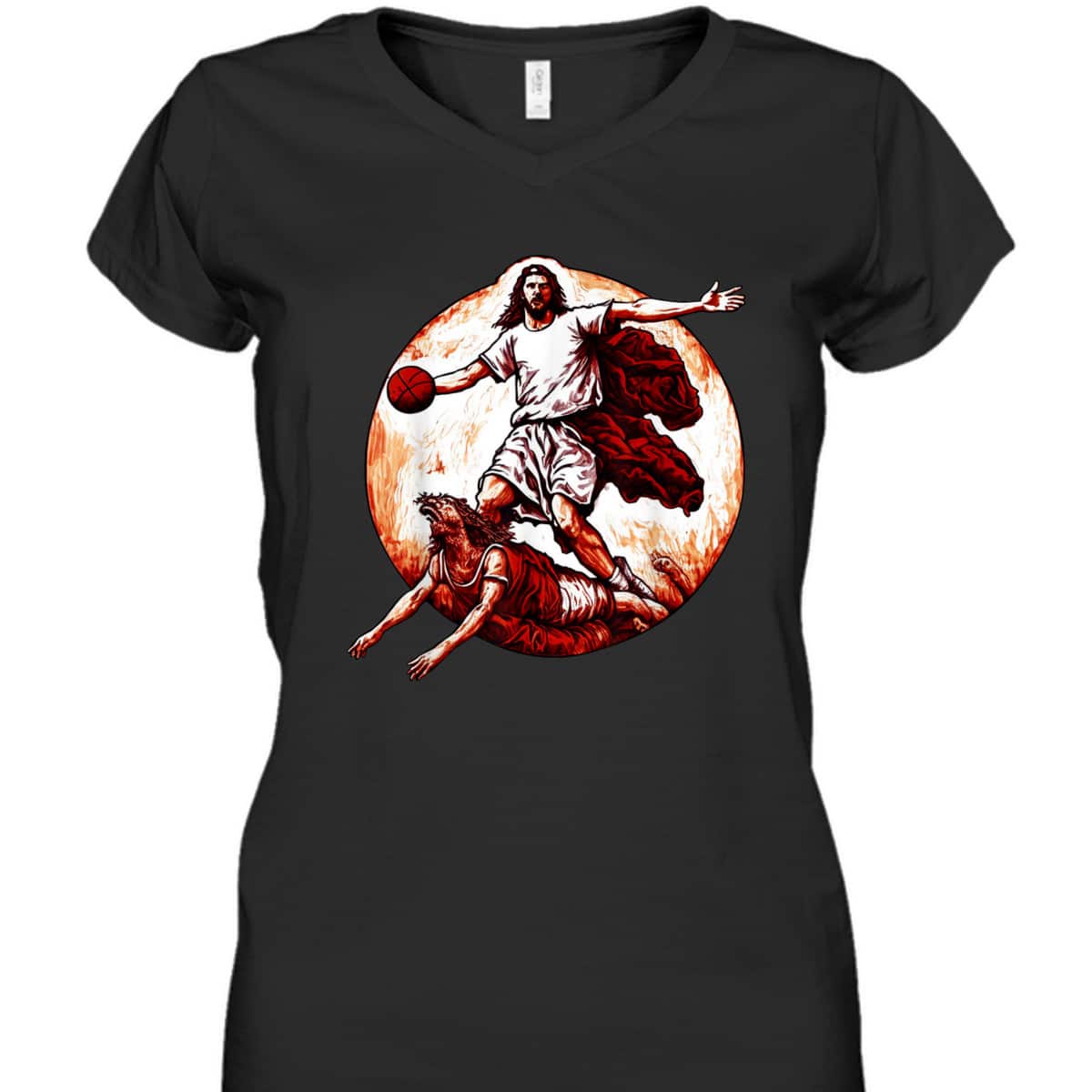 Funny Christian T-Shirt Jesus Crossing Up The Devil Christian Basketball Lover Funny Christian T-Shirt Jesus Crossing Up The Devil Christian Basketball Lover