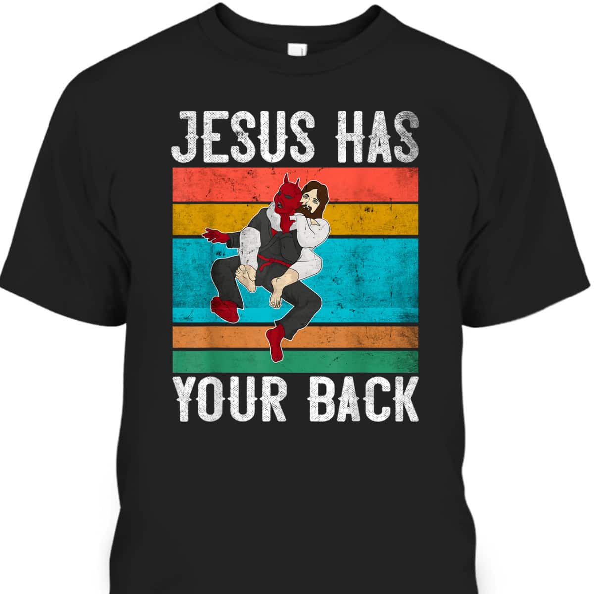 Funny Christian Jesus Has Your Back Brazilian Jiu Jitsu Religious Christian T-Shirt Funny Christian Jesus Has Your Back Brazilian Jiu Jitsu Religious Christian T-Shirt