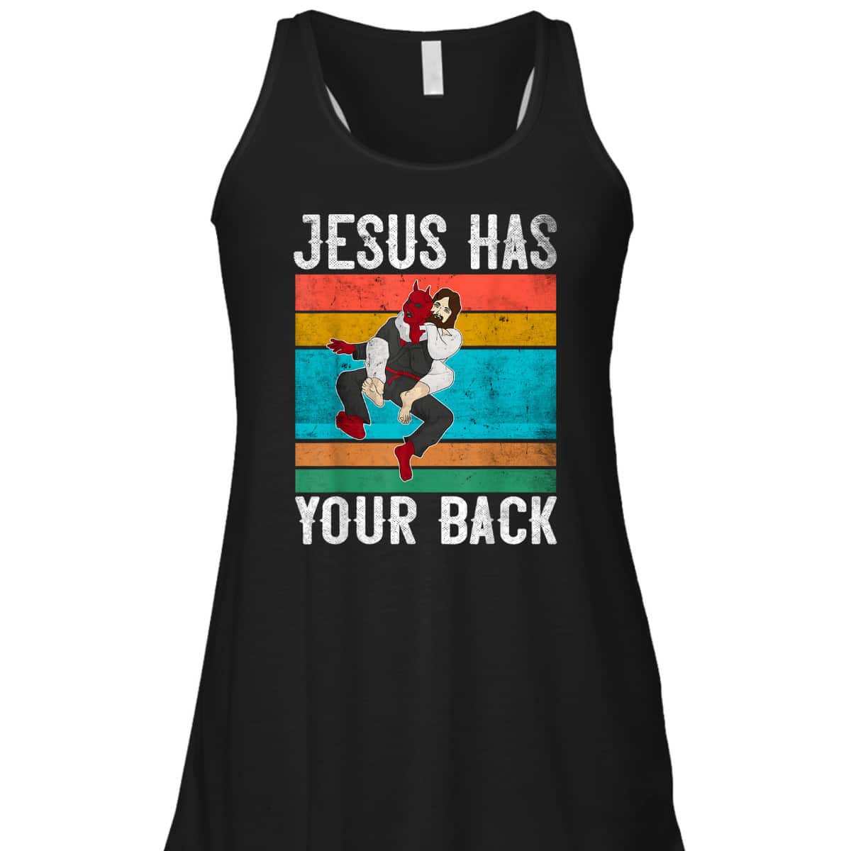 Funny Christian Jesus Has Your Back Brazilian Jiu Jitsu Religious Christian T-Shirt