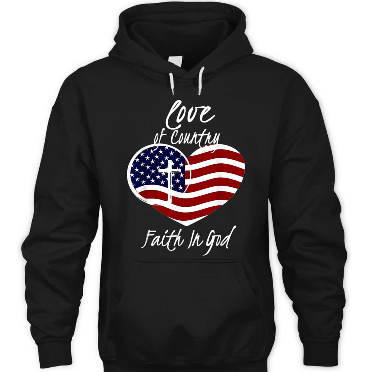 Patriotic Christian Faith In God Heart Cross American Flag July Fourth T-Shirt Patriotic Christian Faith In God Heart Cross American Flag July Fourth T-Shirt