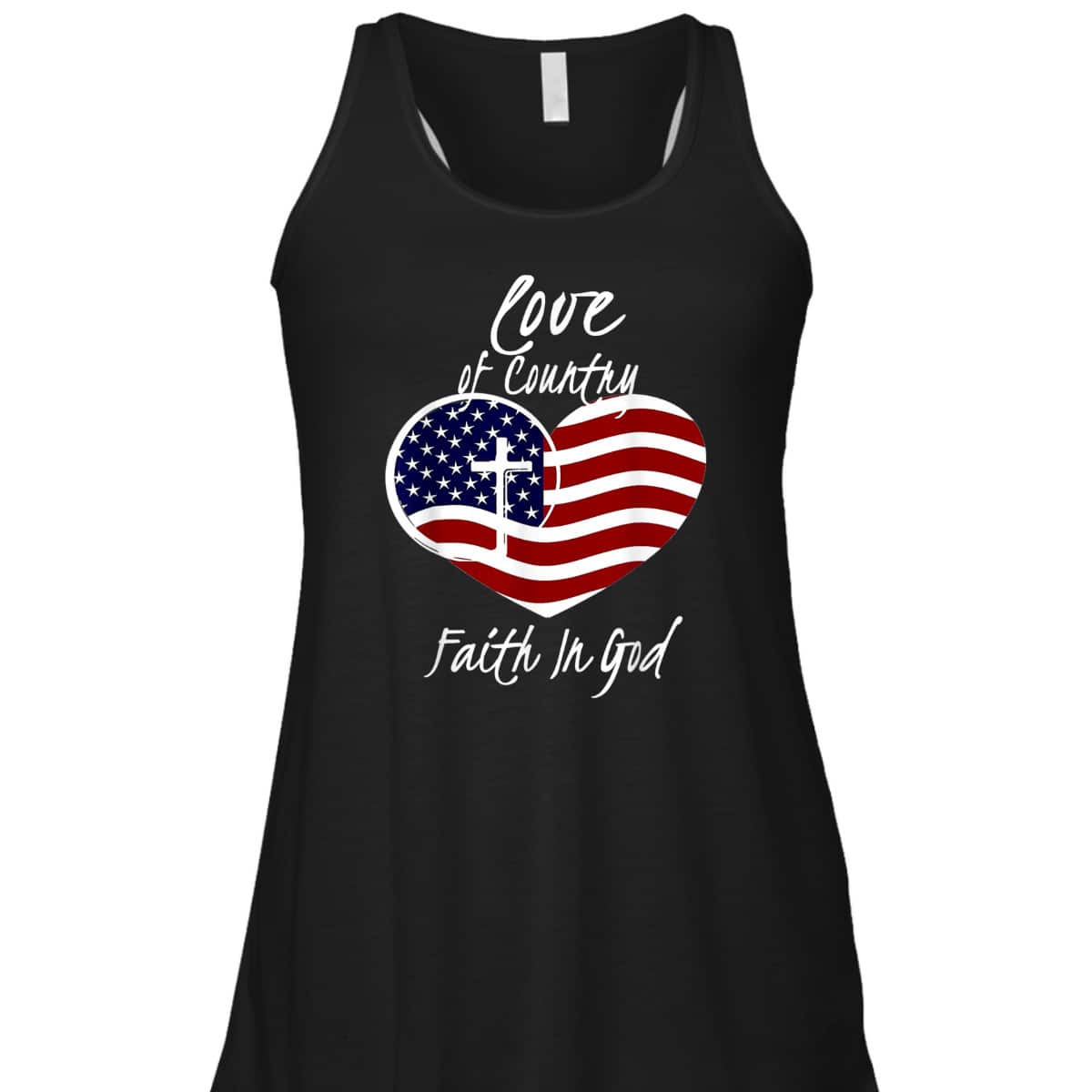 Patriotic Christian Faith In God Heart Cross American Flag July Fourth T-Shirt Patriotic Christian Faith In God Heart Cross American Flag July Fourth T-Shirt