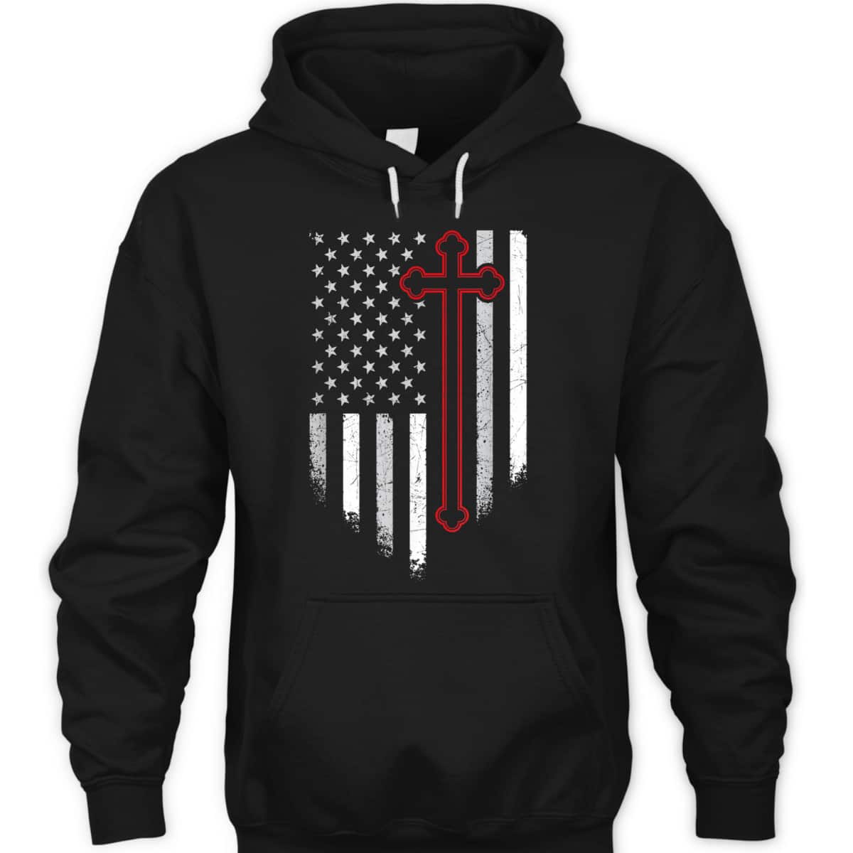 Christian Cross American Flag 4th July Patriotic Christian T-Shirt Christian Cross American Flag 4th July Patriotic Christian T-Shirt