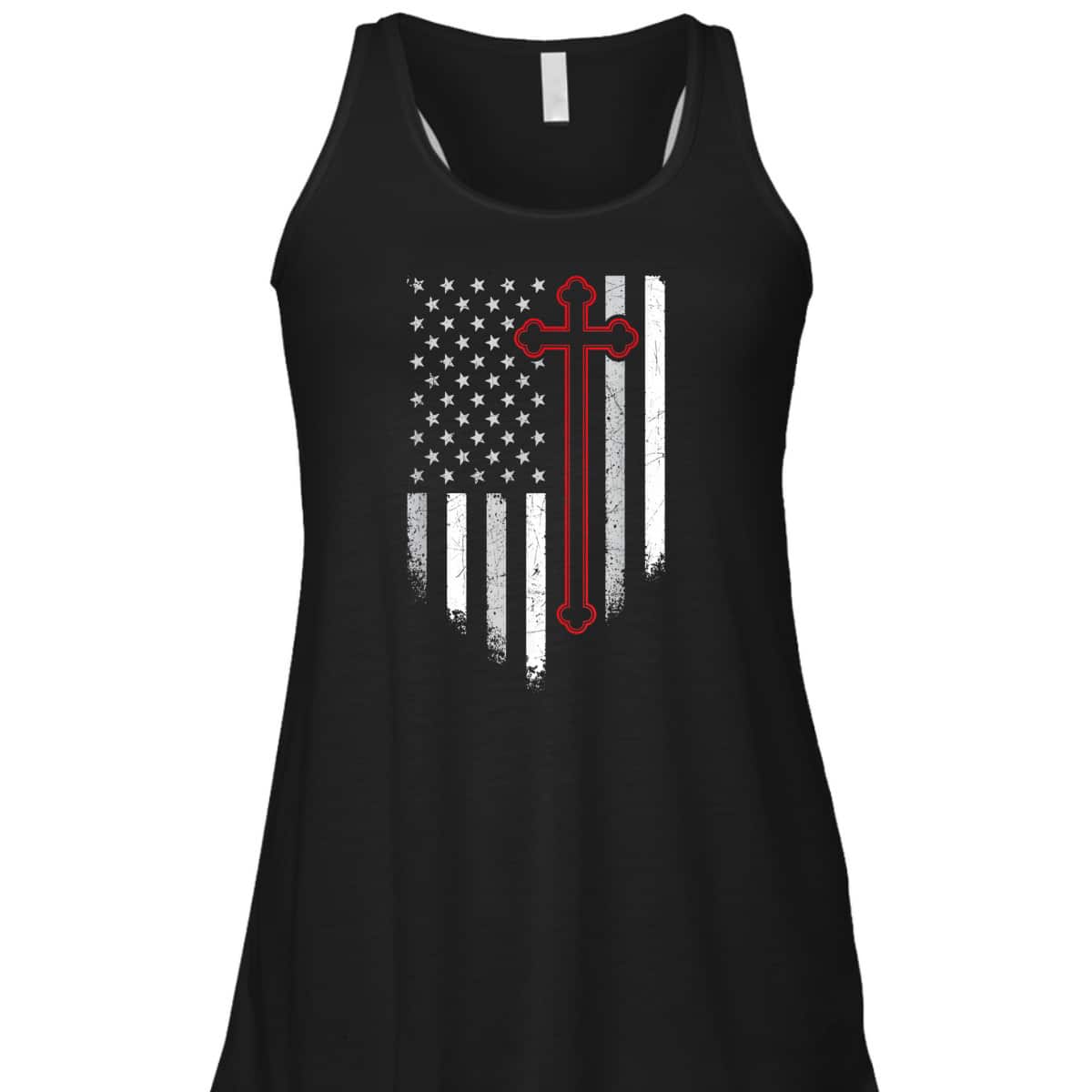 Christian Cross American Flag 4th July Patriotic Christian T-Shirt Christian Cross American Flag 4th July Patriotic Christian T-Shirt