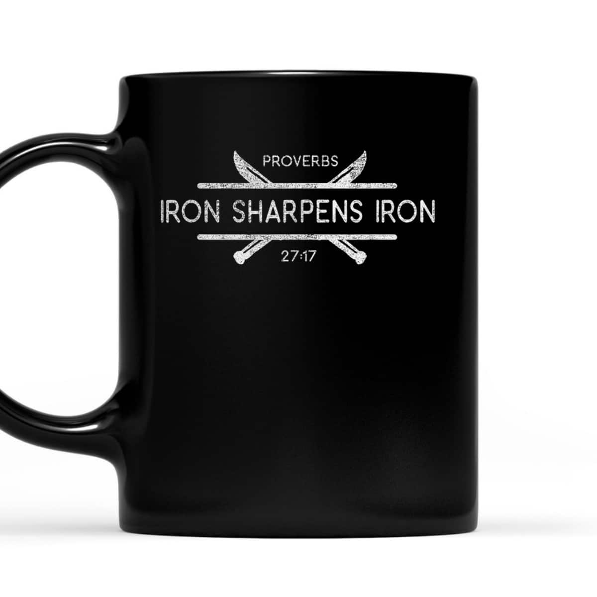 Bible Verse T-Shirt Proverbs 27:17 Iron Sharpens Iron Christian Bible Verse T-Shirt Proverbs 27:17 Iron Sharpens Iron Christian