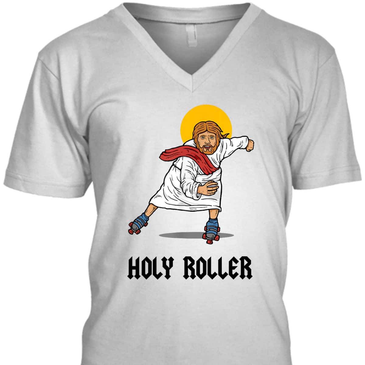 Holy Roller Funny Christian Jesus Roller Skates Skating T-Shirt