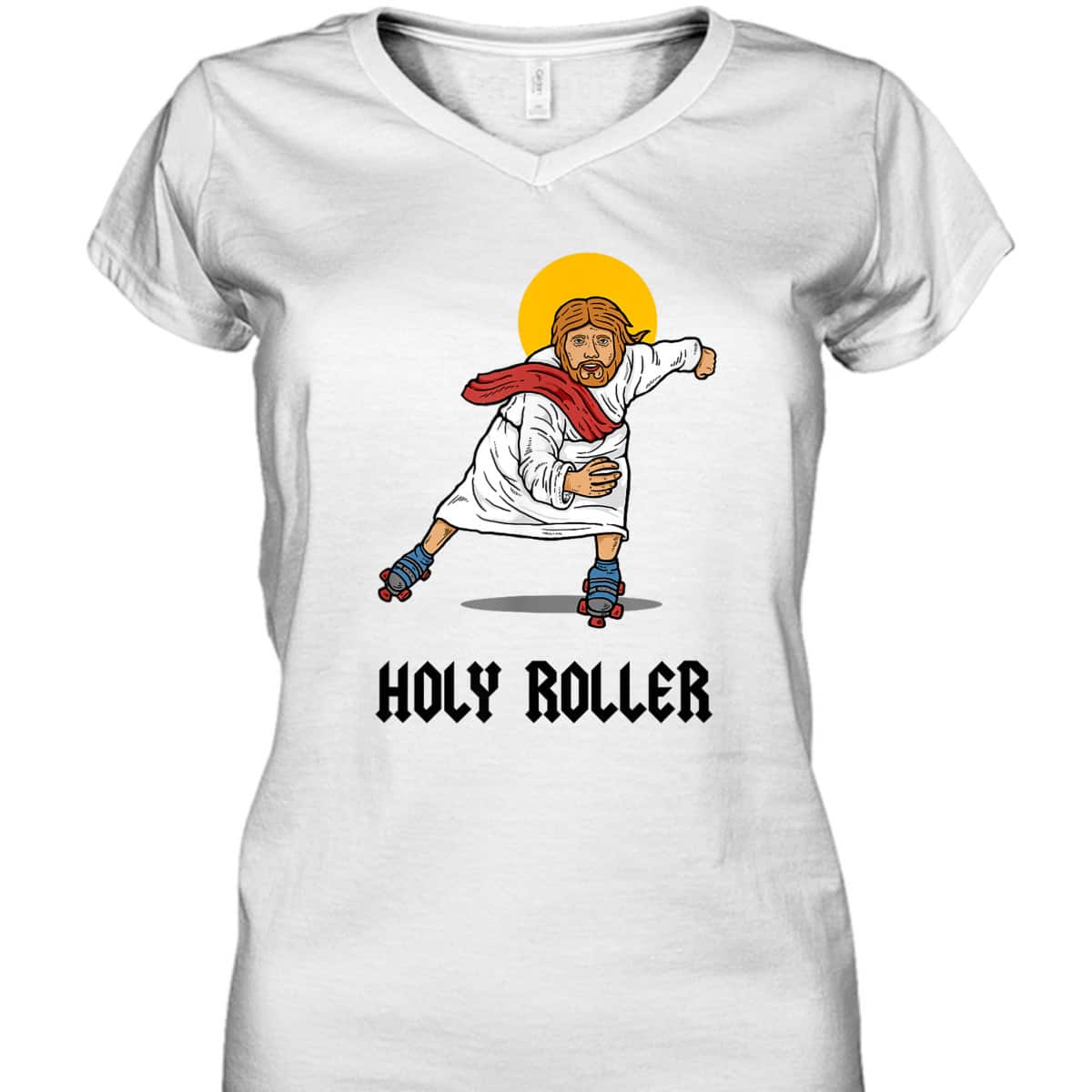 Holy Roller Funny Christian Jesus Roller Skates Skating T-Shirt