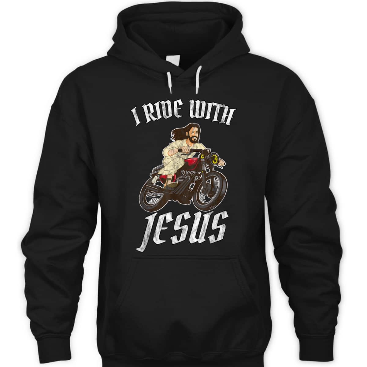I Ride With Jesus God For Christian Motorcyclists Funny Christian T-Shirt