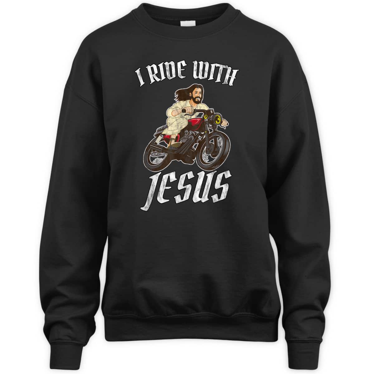 I Ride With Jesus God For Christian Motorcyclists Funny Christian T-Shirt I Ride With Jesus God For Christian Motorcyclists Funny Christian T-Shirt