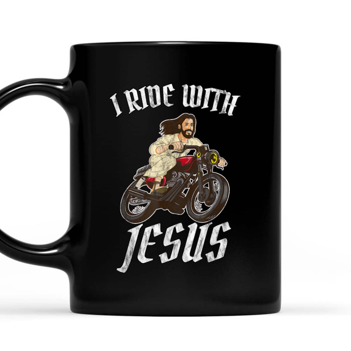 I Ride With Jesus God For Christian Motorcyclists Funny Christian T-Shirt I Ride With Jesus God For Christian Motorcyclists Funny Christian T-Shirt