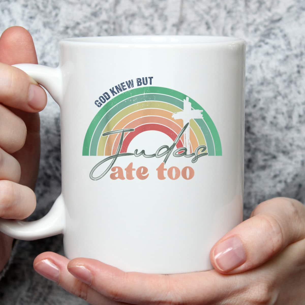 God Knew But Judas Ate Too Rainbow Vintage Funny Christian T-Shirt