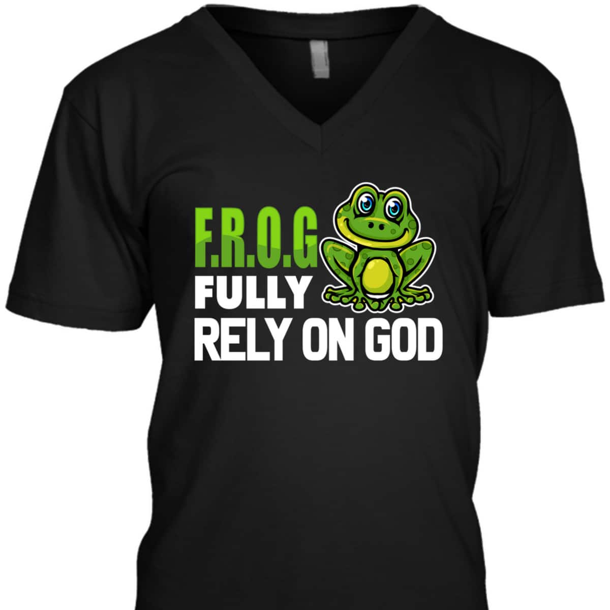 Cool FROG Fully Rely On God Funny Christian Faith T-Shirt