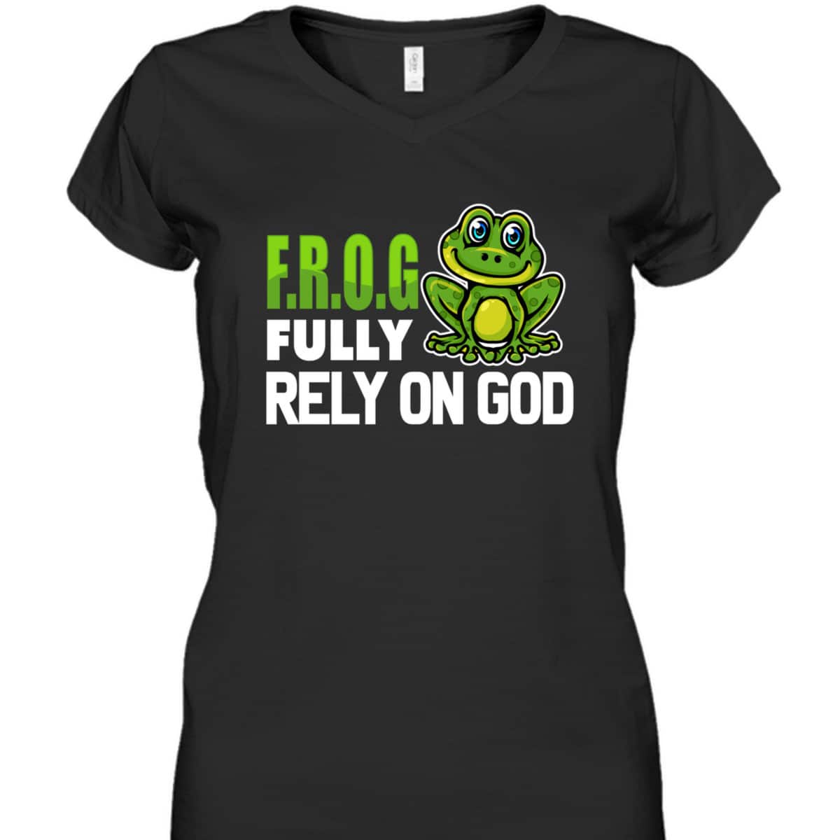 Cool FROG Fully Rely On God Funny Christian Faith T-Shirt