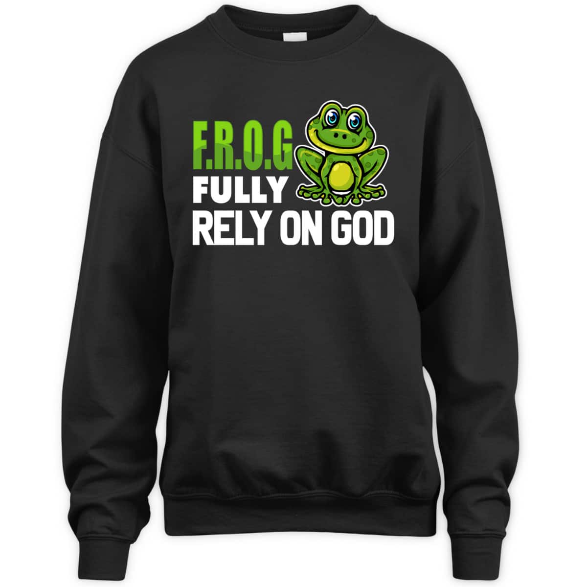 Cool FROG Fully Rely On God Funny Christian Faith T-Shirt