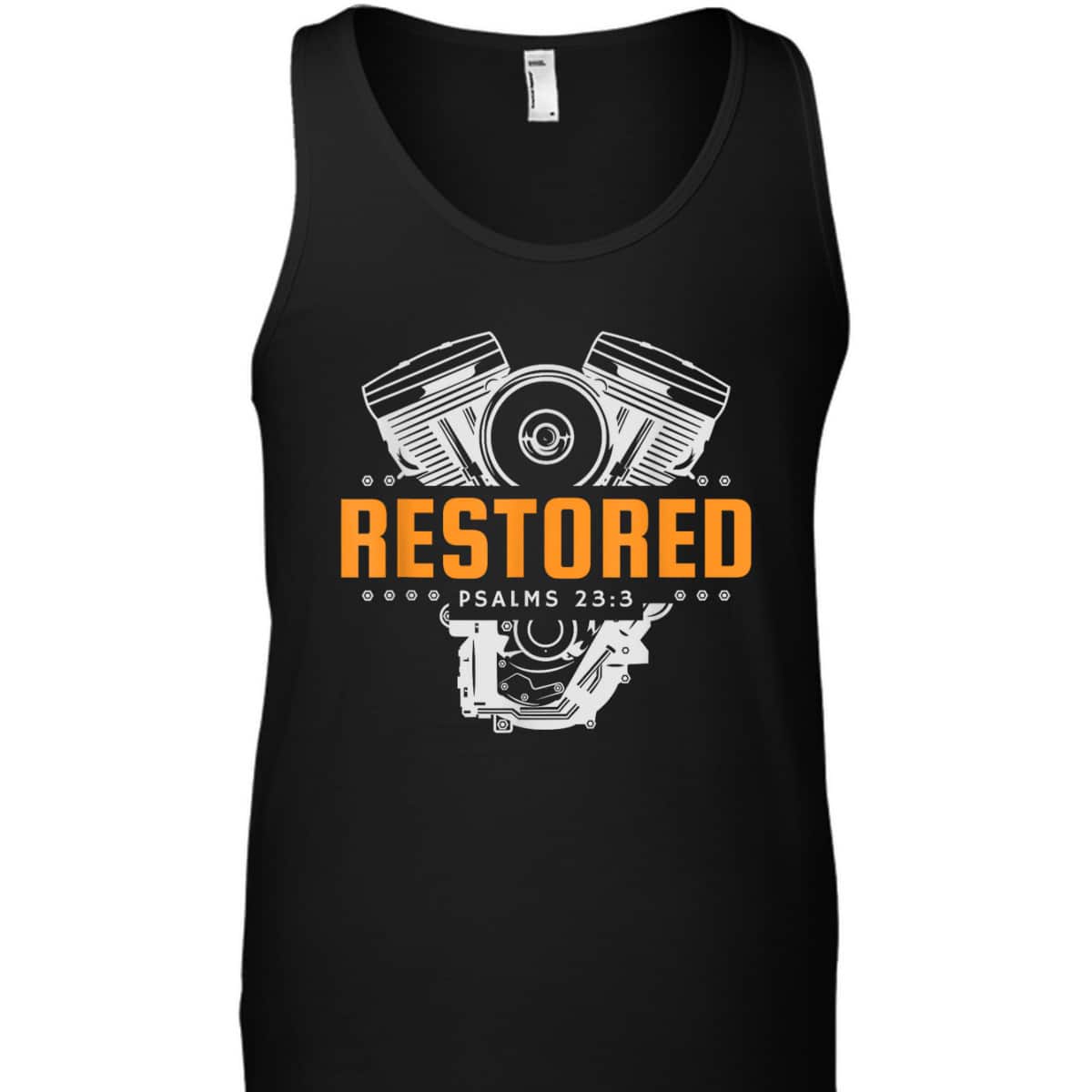 Christian Mechanic Restored Cars Automobile Psalms 23:3 Bible Verse T-Shirt Christian Mechanic Restored Cars Automobile Psalms 23:3 Bible Verse T-Shirt
