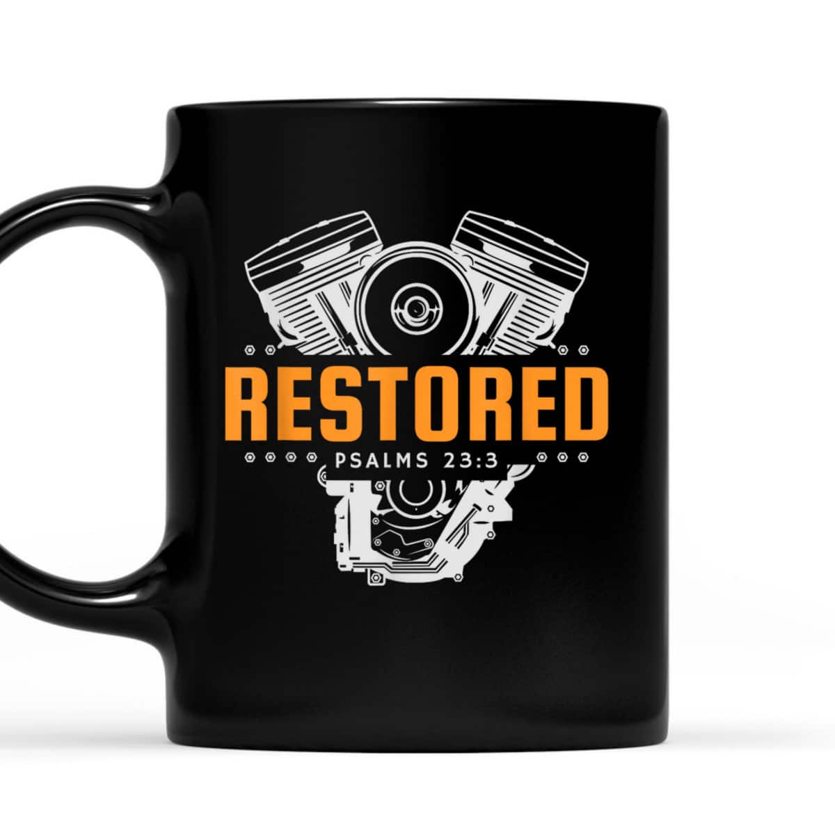 Christian Mechanic Restored Cars Automobile Psalms 23:3 Bible Verse T-Shirt Christian Mechanic Restored Cars Automobile Psalms 23:3 Bible Verse T-Shirt