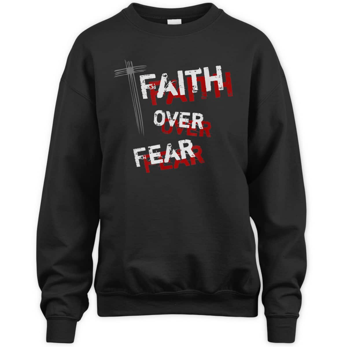 Inspirational Christian Cross Faith Over Fear T-Shirt Inspirational Christian Cross Faith Over Fear T-Shirt