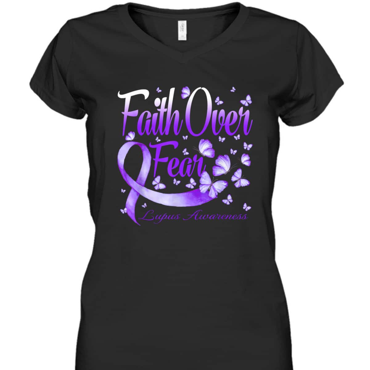 Christian Faith Over Fear Lupus Awareness Butterfly T-Shirt Christian Faith Over Fear Lupus Awareness Butterfly T-Shirt