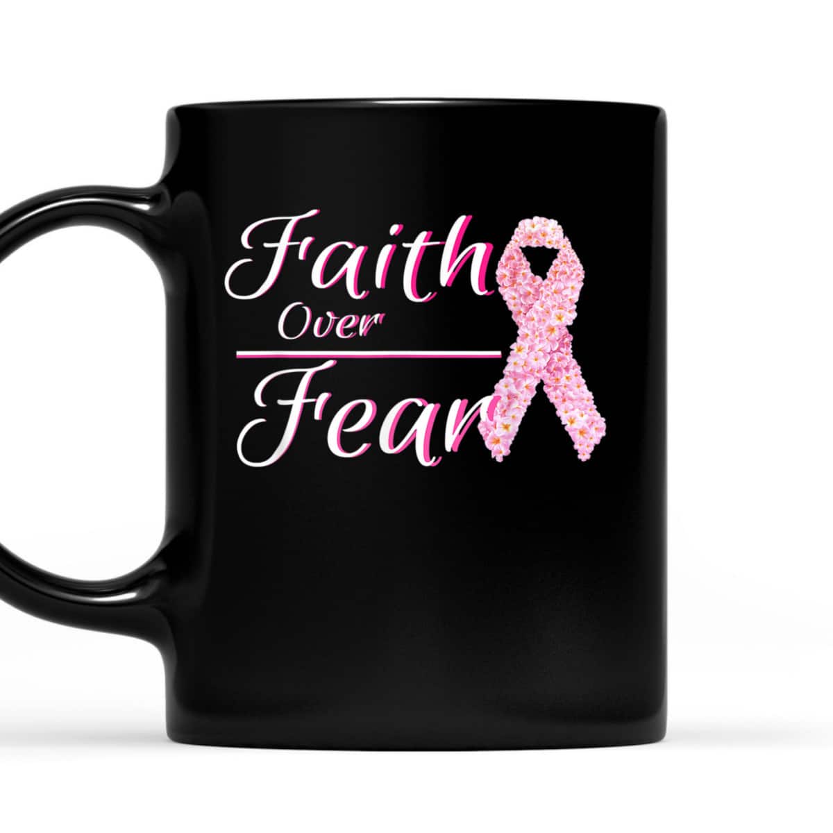 Breast Cancer Awareness Christian Faith Over Fear For Warriors T-Shirt Breast Cancer Awareness Christian Faith Over Fear For Warriors T-Shirt