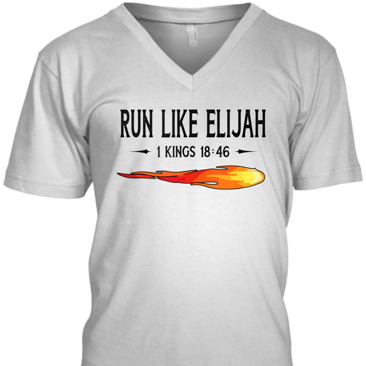 Run Like Elijah Funny Christian Runner Bible Verse 1 Kings 18:46 T-Shirt