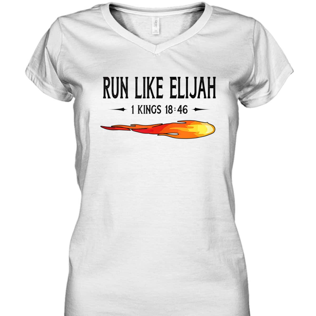 Run Like Elijah Funny Christian Runner Bible Verse 1 Kings 18:46 T-Shirt