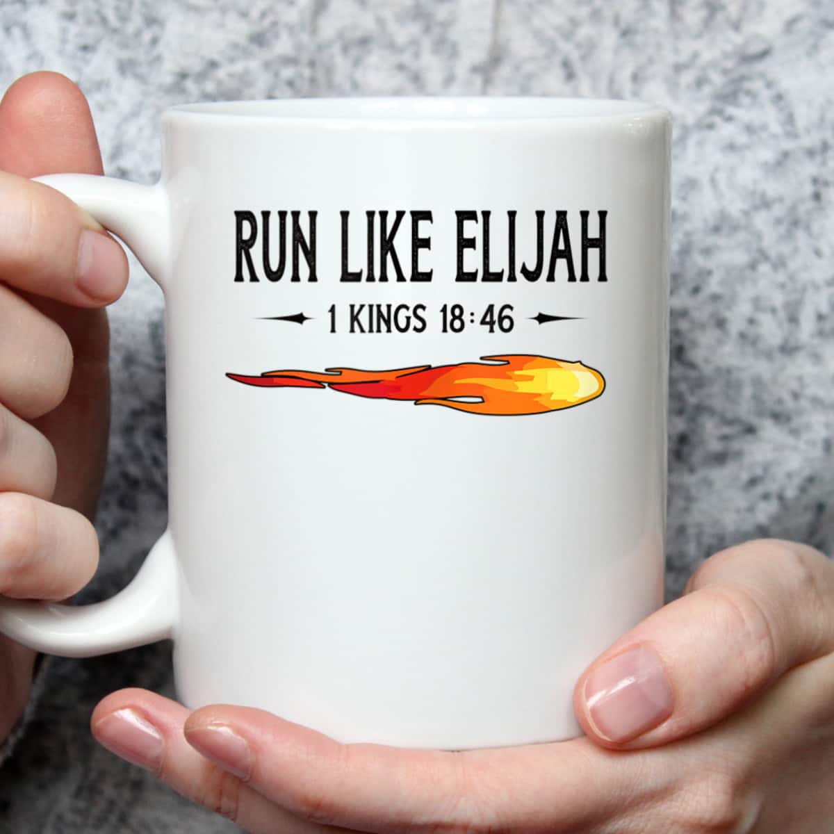 Run Like Elijah Funny Christian Runner Bible Verse 1 Kings 18:46 T-Shirt