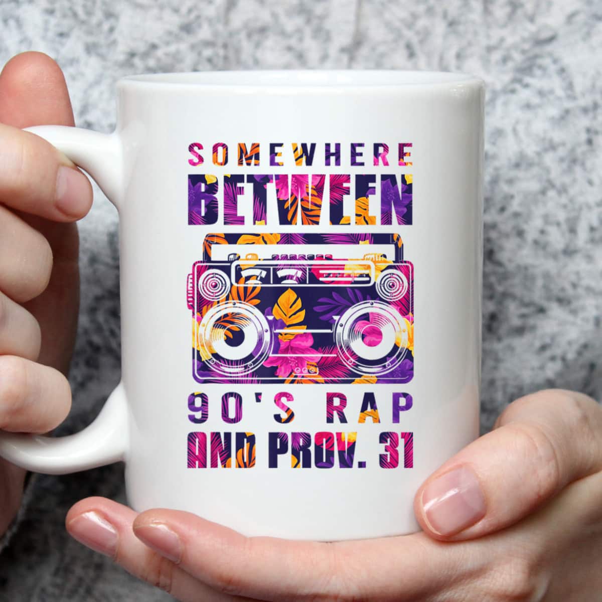 Somewhere Between 90's Rap And Proverbs 31 Funny Christian T-Shirt