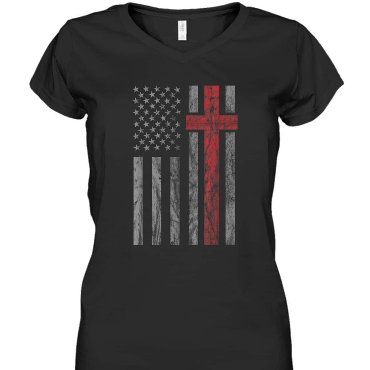 Vintage Distressed USA Flag Christian Patriotic 4th Of July Independence Day T-Shirt Vintage Distressed USA Flag Christian Patriotic 4th Of July Independence Day T-Shirt