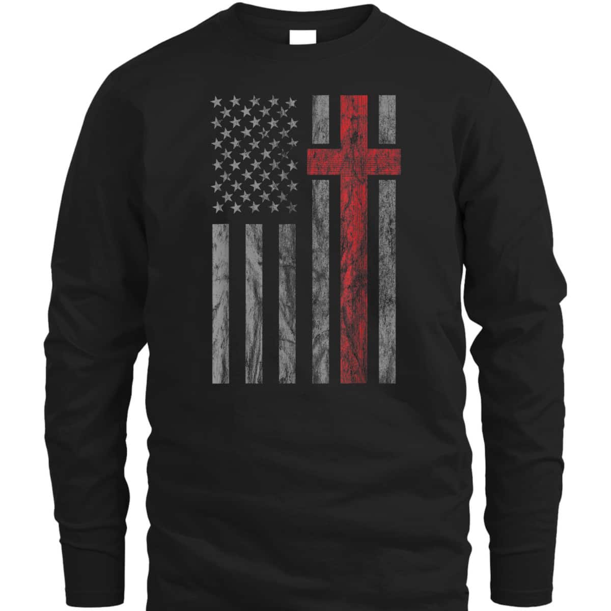 Vintage Distressed USA Flag Christian Patriotic 4th Of July Independence Day T-Shirt Vintage Distressed USA Flag Christian Patriotic 4th Of July Independence Day T-Shirt