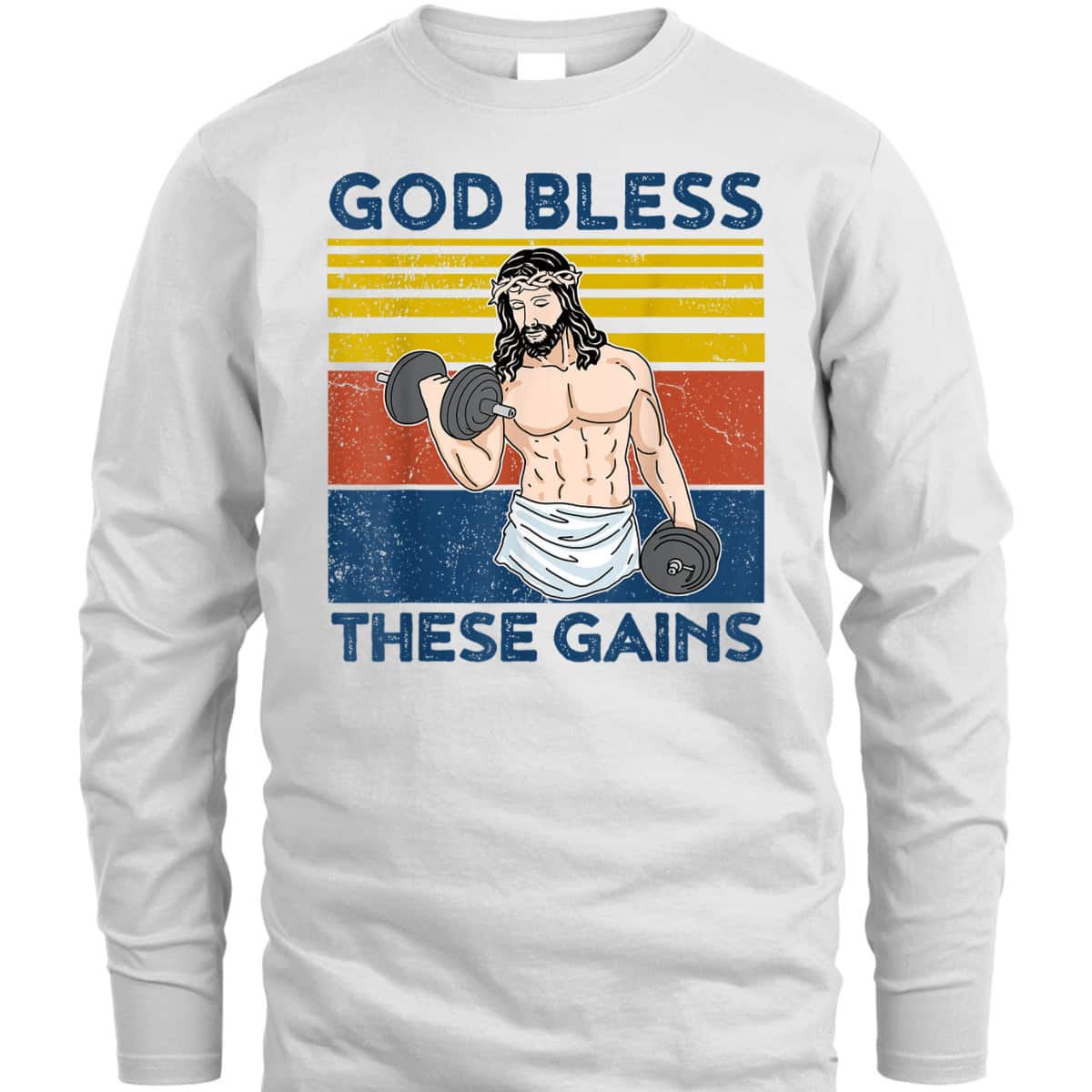 Christian Athlete Gym God Bless These Gains Jesus Christian Funny T-Shirt Christian Athlete Gym God Bless These Gains Jesus Christian Funny T-Shirt