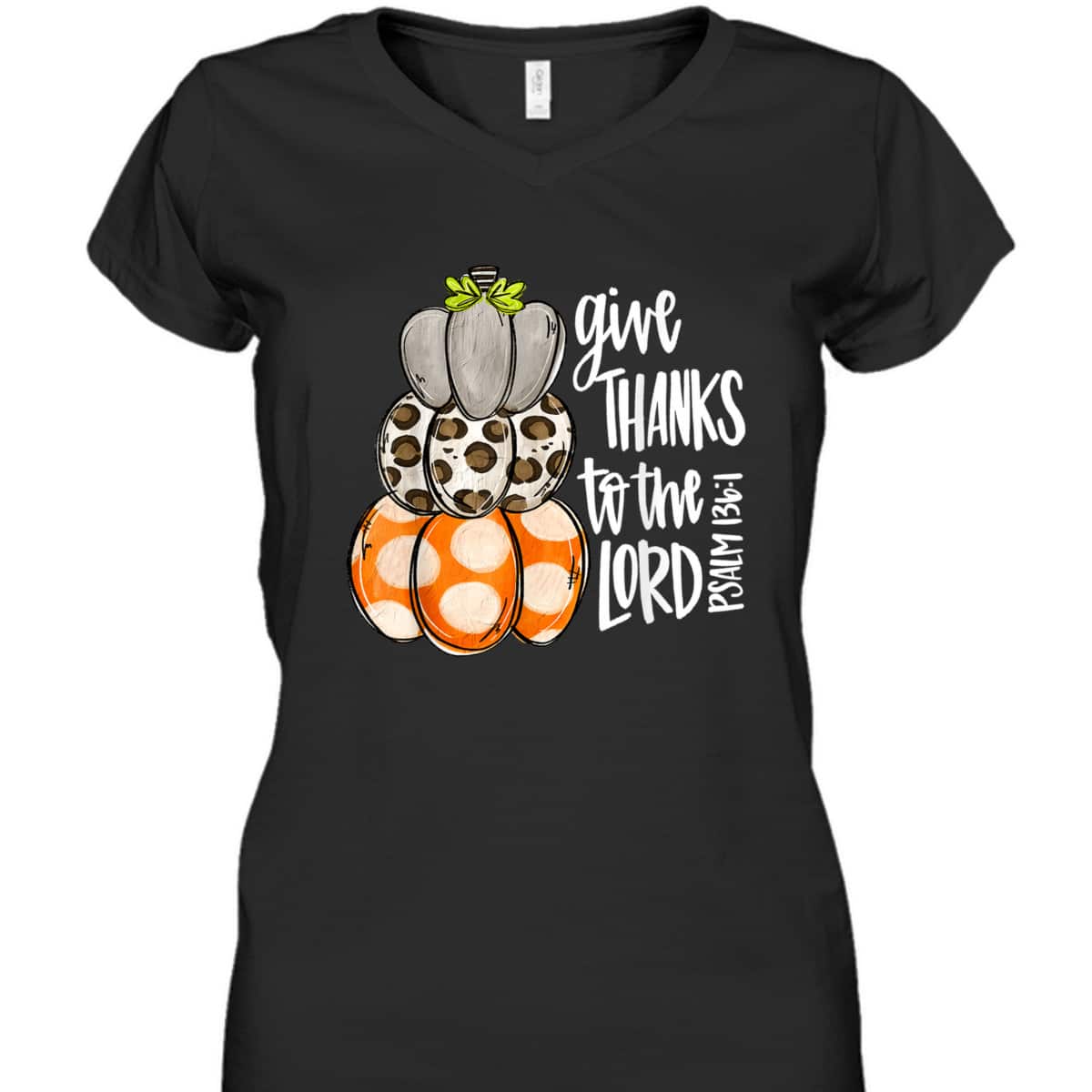 Give Thanks To The Lord Pumpkins Leopard Bible Verse T-Shirt Psalm 136:1 Give Thanks To The Lord Pumpkins Leopard Bible Verse T-Shirt Psalm 136:1