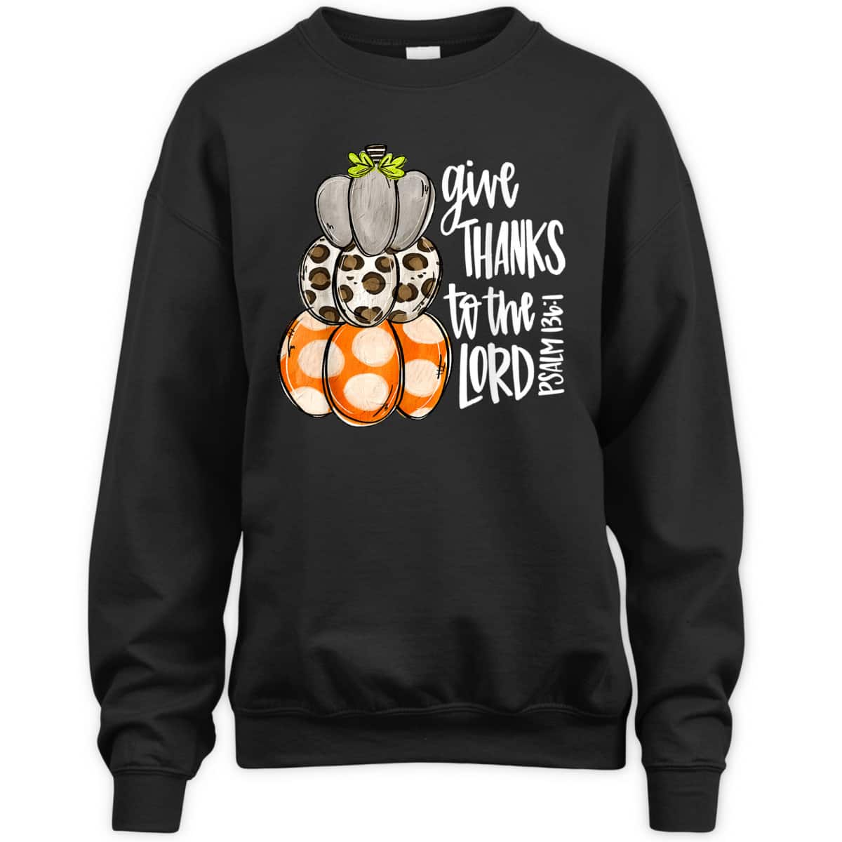 Give Thanks To The Lord Pumpkins Leopard Bible Verse T-Shirt Psalm 136:1 Give Thanks To The Lord Pumpkins Leopard Bible Verse T-Shirt Psalm 136:1