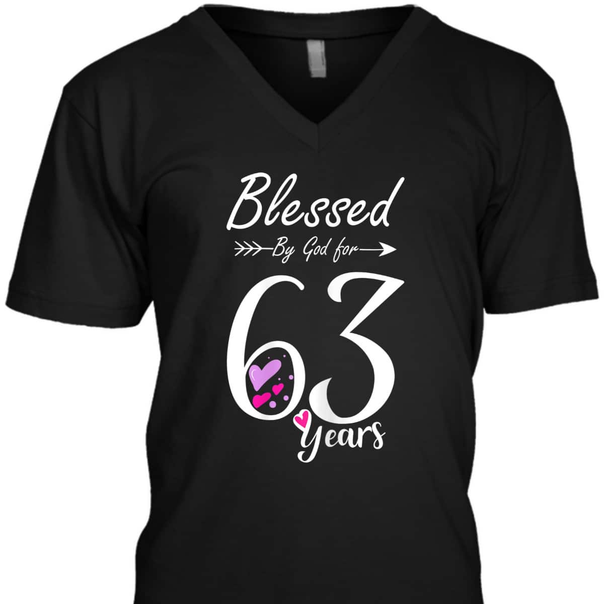 63rd Birthday T-Shirt Blessed By God For 63 Years 63rd Birthday T-Shirt Blessed By God For 63 Years