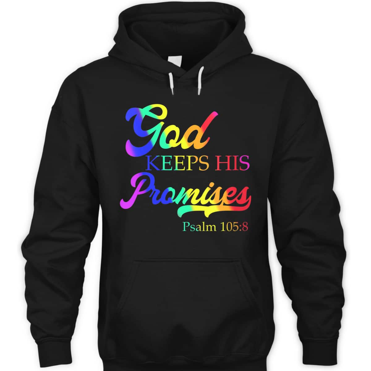 God Keeps His Promises Psalm 1058 Christian Rainbow Bible Verse T-Shirt