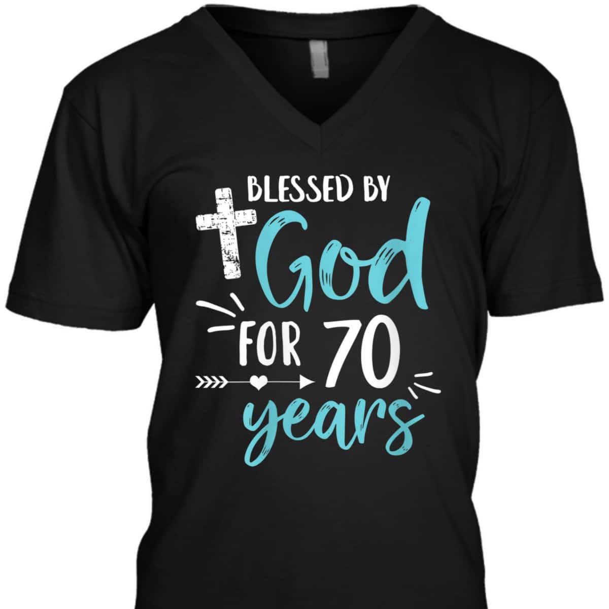 Blessed By God For 70 Years Cute Christian Religious Birthday T-Shirt Blessed By God For 70 Years Cute Christian Religious Birthday T-Shirt
