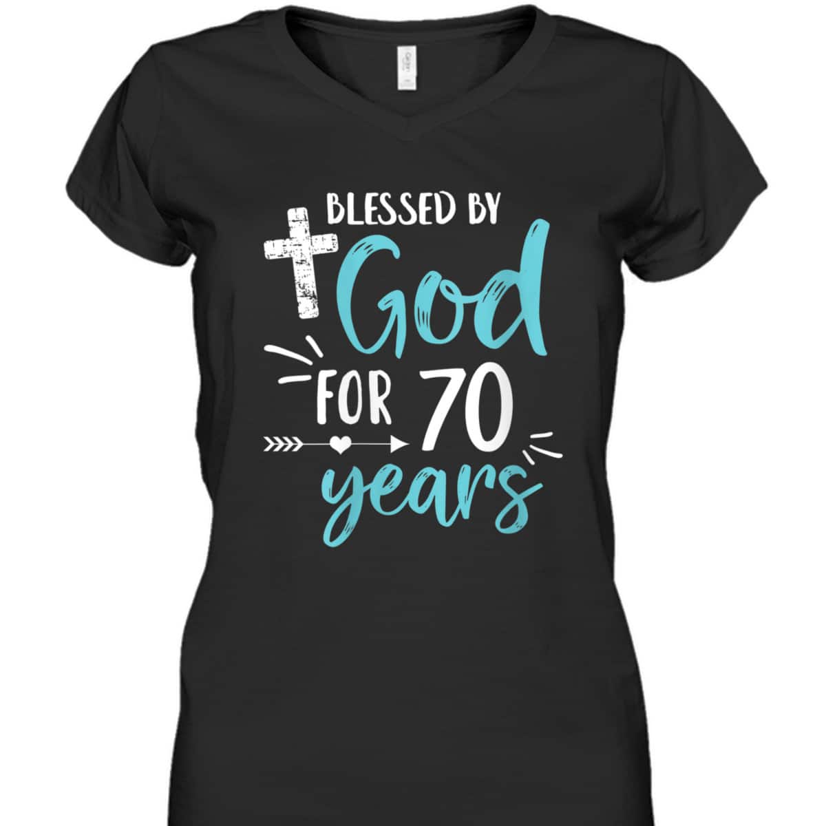 Blessed By God For 70 Years Cute Christian Religious Birthday T-Shirt Blessed By God For 70 Years Cute Christian Religious Birthday T-Shirt