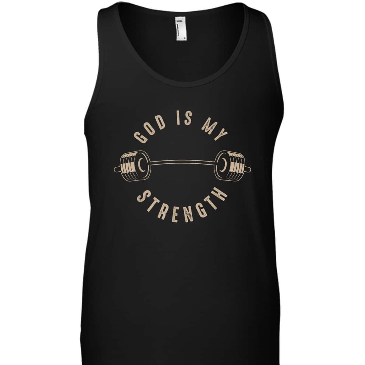 God Is My Strength Christian God Is Rock Gym T-Shirt God Is My Strength Christian God Is Rock Gym T-Shirt