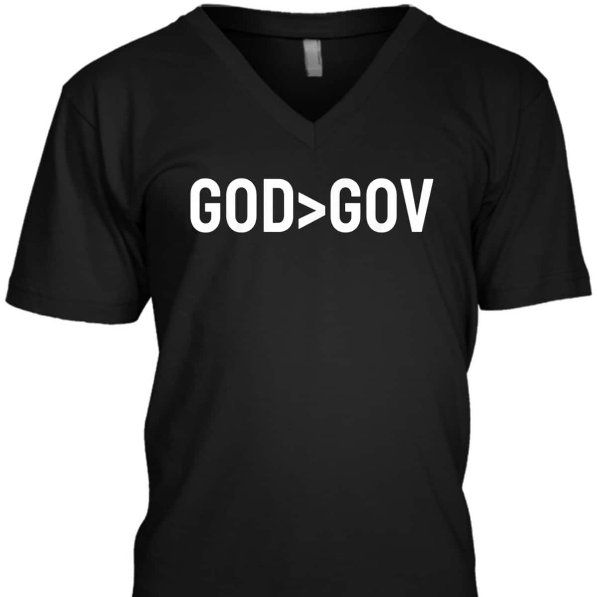 God Bigger Than Gov Christian Faith T-Shirt God Bigger Than Gov Christian Faith T-Shirt