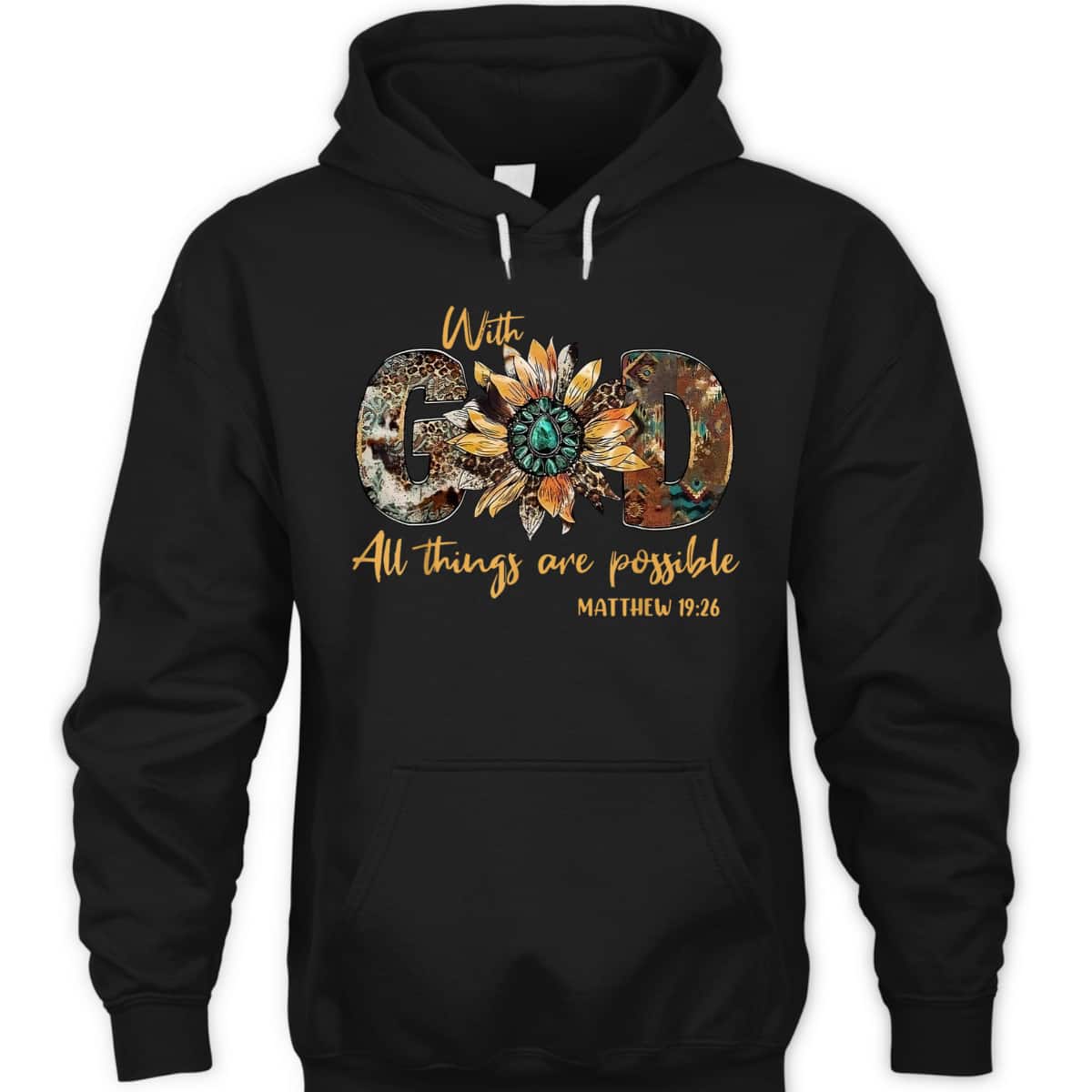 With God All Things Are Possible Leopard Sunflower Bible Verse T-Shirt With God All Things Are Possible Leopard Sunflower Bible Verse T-Shirt