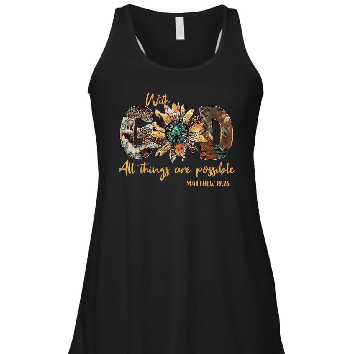 With God All Things Are Possible Leopard Sunflower Bible Verse T-Shirt With God All Things Are Possible Leopard Sunflower Bible Verse T-Shirt