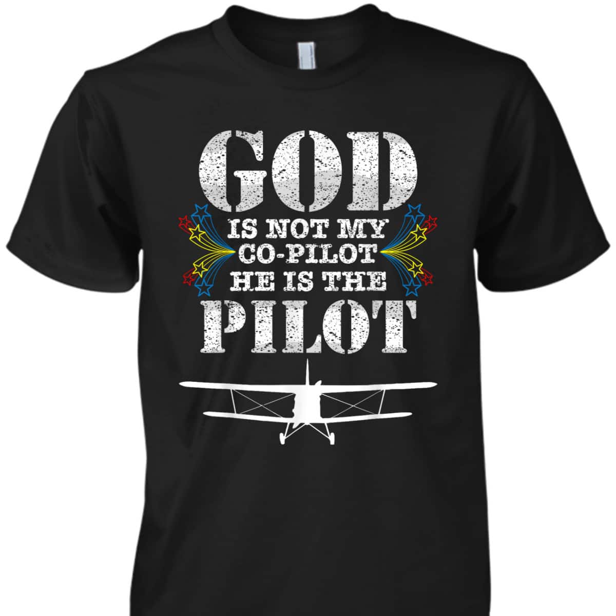 Christian Gift God Is My Pilot Christian Airplane Religious T-Shirt Christian Gift God Is My Pilot Christian Airplane Religious T-Shirt